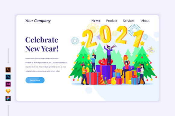 Celebrate New Year with Flat Illustration Design