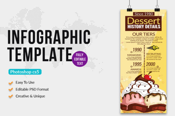 Ice Cream Dessert Infographics Template