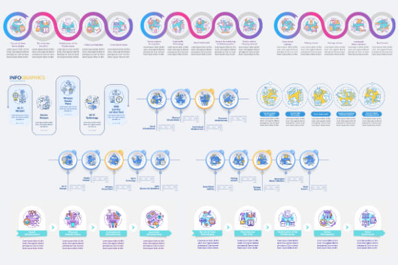 Smart City Infographics Bundle: Visualizing Urban Innovation with Purpose